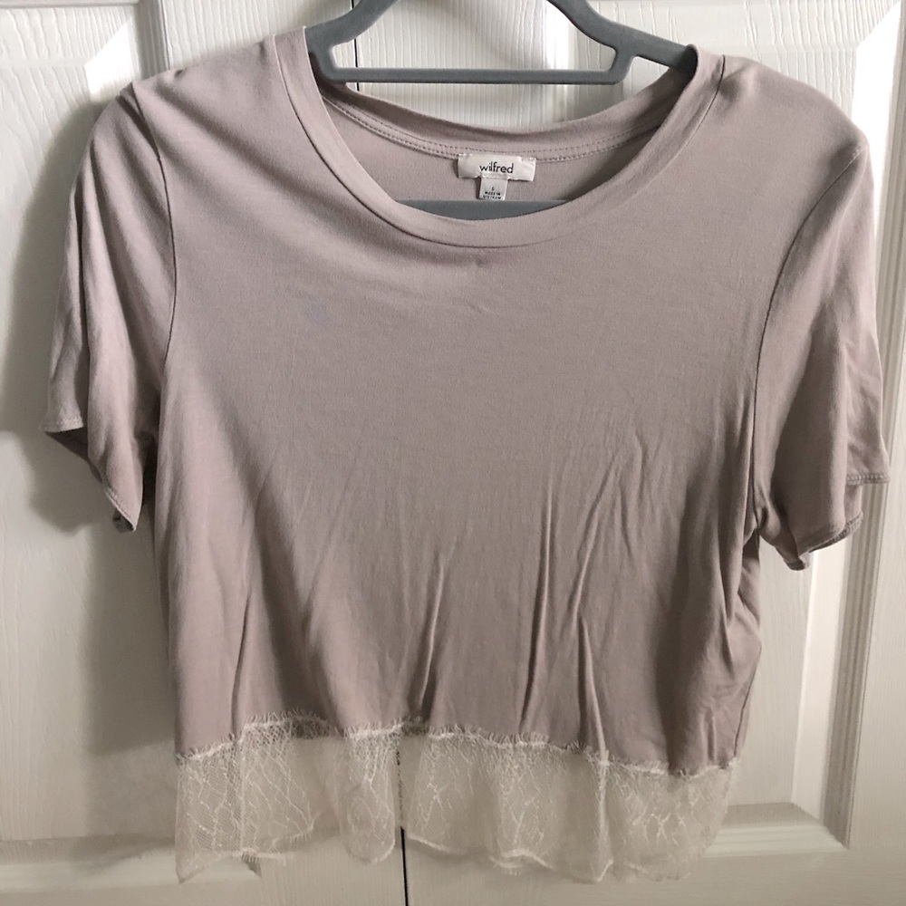 Mauve top with lace bottom